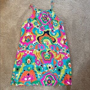 Alice & Trixie Silk Halter Neck Adjustable Strap Bright Bold Slip Dress  LARGE